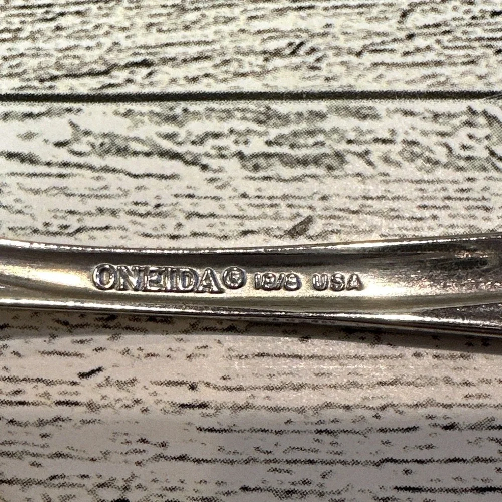 ONEIDA 1848 USA Stainless Steel Spoons Silver Tone Glossy 3PC Vintage